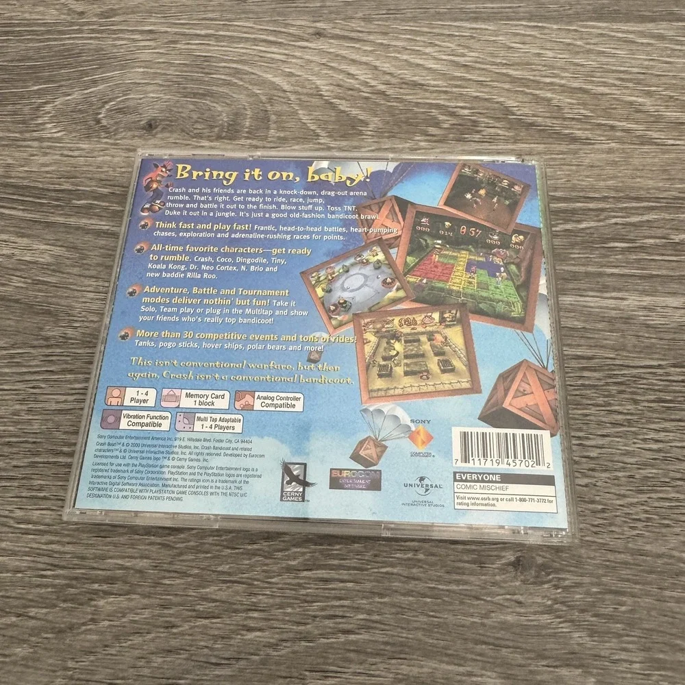Crash Bash PS1 NTSC-U/C (US/CA) E Action & Adventure Crash Bandicoot Multiplayer